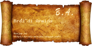 Bródi Armida névjegykártya